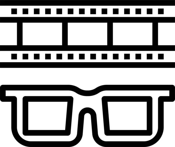 Εικόνα Γυαλιά Ταινία Στυλ Περίγραμμα — Διανυσματικό Αρχείο