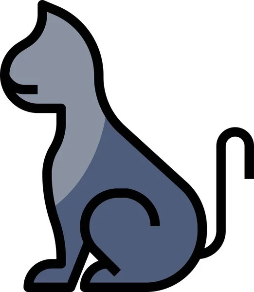 Animals Cat Fear Icon Filled Outline Style — Stock Vector