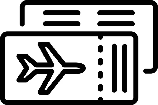 Ticket Icono Pase Avión — Vector de stock