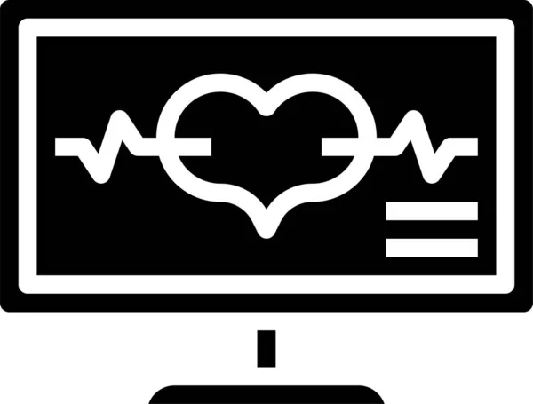 Cardiograma Electrocardiograma Icono Del Corazón Categoría Fútbol Fútbol — Vector de stock