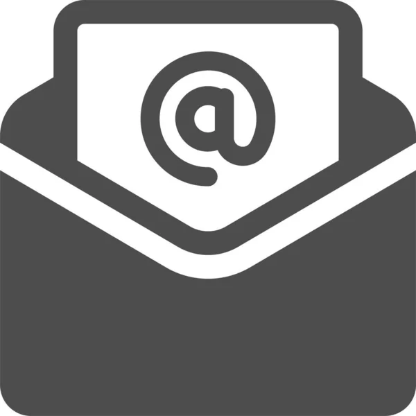 Email Letter Icon Solid Style — Stock Vector