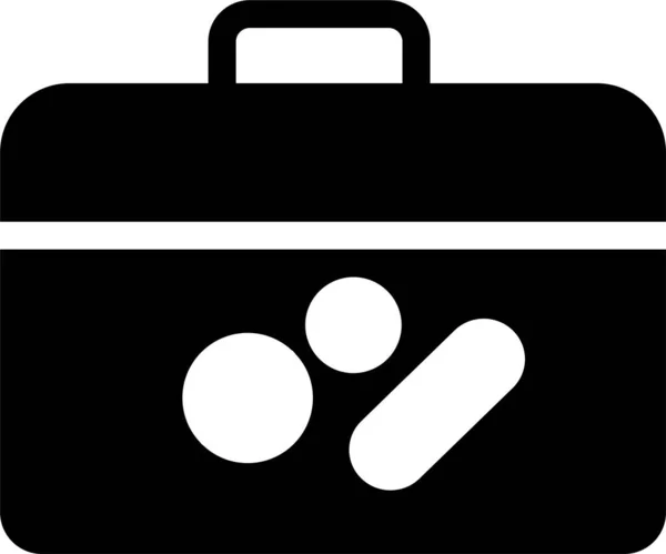 Bag Briefcase Medicine Icon Solid Style — Stock Vector