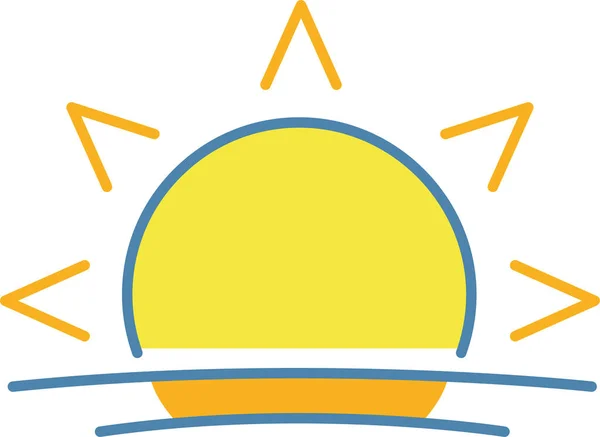 Summer Sun Sunlight Icon Filled Outline Style — Stock Vector