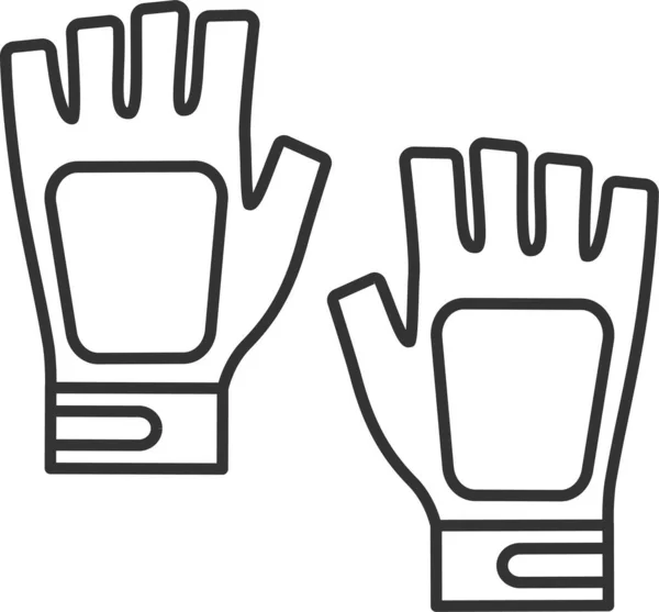 Kleidung Handschuhe Fitness Ikone Outline Stil — Stockvektor