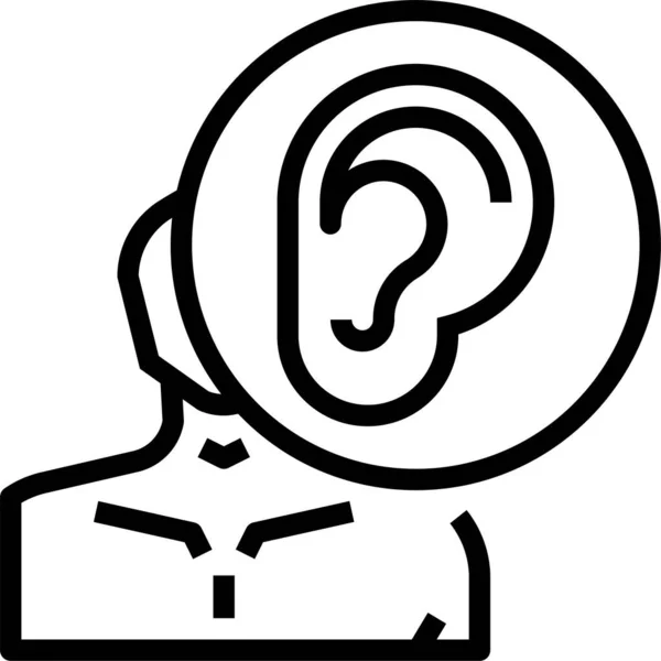 Anatomía Cuerpo Oído Icono — Vector de stock
