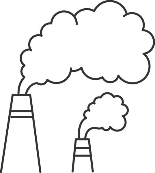 Ikona Przemysłowa Zanieczyszczenia Smogiem — Wektor stockowy