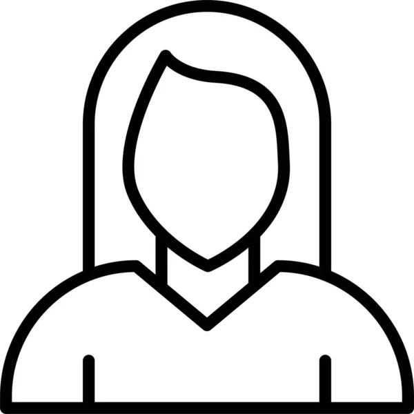 Account Female Avatar Icon — 图库矢量图片