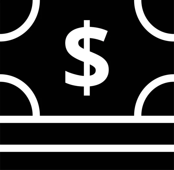 Ikona Peněz Hotovostního Financování Pevném Stylu — Stockový vektor