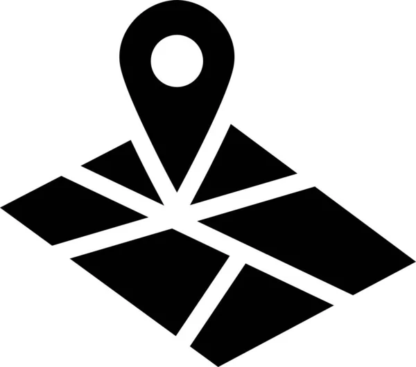 Área Gps Ubicación Icono Estilo Sólido — Vector de stock