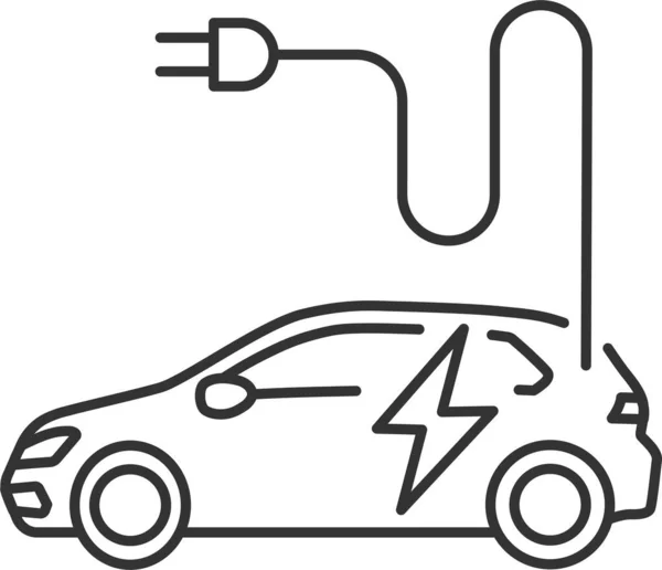 Çevre Dostu Araba Şarj Etme Bujisi Elektrikli Araç Simgesi — Stok Vektör