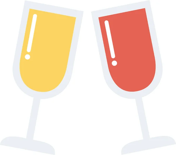 Pivní Slavnostní Ikona Šampaňského Plochém Stylu — Stockový vektor
