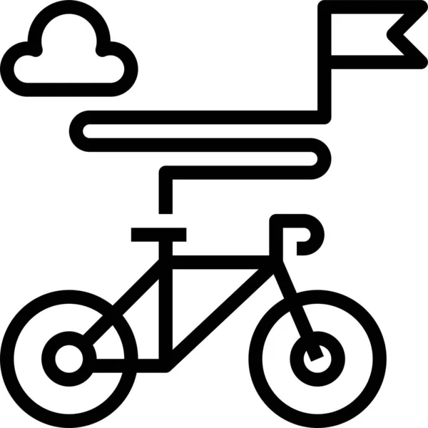 Vélo Vélo Parc Icône Dans Style Contour — Image vectorielle