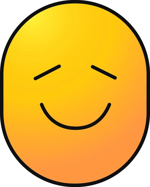 Emoticon Emoji Icona Felice Stile Contorno Pieno — Vettoriale Stock