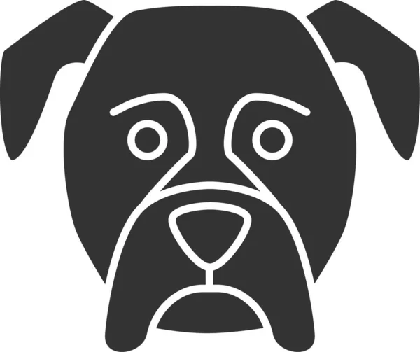 Boxer Züchten Hundeikone Soliden Stil — Stockvektor