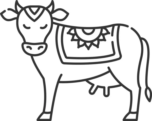 Indische Rinderkultur Ikone — Stockvektor