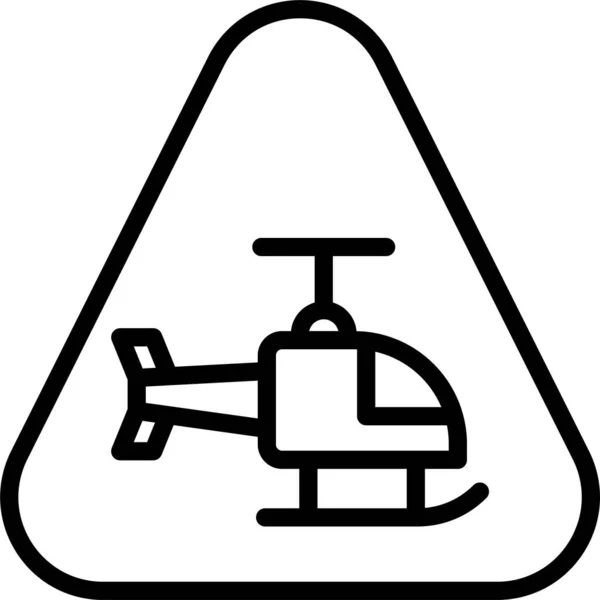 Ícone Placa Sinal Helicóptero —  Vetores de Stock