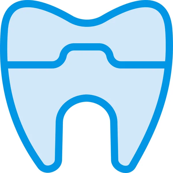Cavidade Dano Ícone Dental Estilo Esboço Preenchido — Vetor de Stock