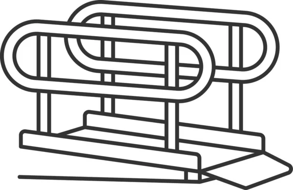 Handicap Rolstoelhelling Leuning Pictogram — Stockvector