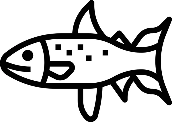 Zwierząt Ryb Ikona Życia Zarysie Stylu — Wektor stockowy