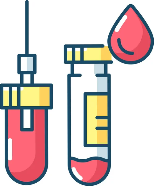 Εργαστηριακή Εξέταση Αίματος Εικονίδιο Στυλ Γεμάτο Περίγραμμα — Διανυσματικό Αρχείο