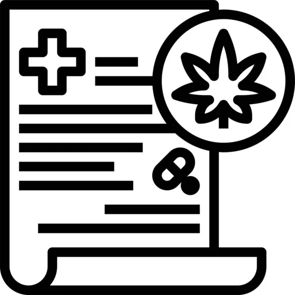 Cannabis Prescription Medical Icon — Stock Vector