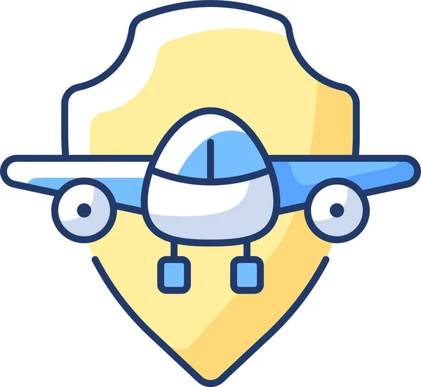 Ikona Podróży Ubezpieczenia Lotniczego — Wektor stockowy