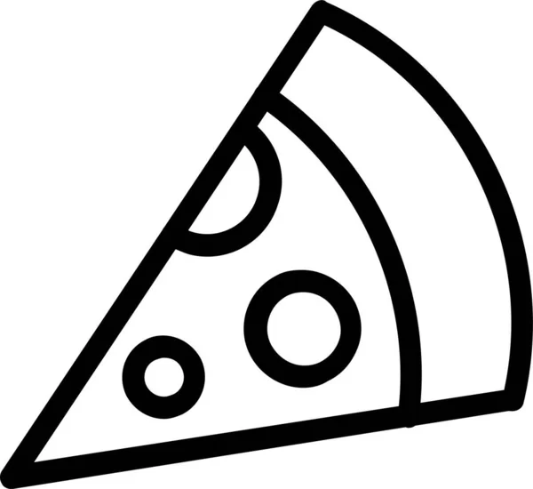 Icono Pizza Carne Comida Estilo Esquema — Archivo Imágenes Vectoriales