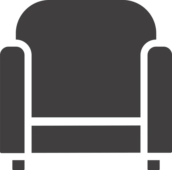 Sillón Respaldo Silla Icono Estilo Sólido — Archivo Imágenes Vectoriales