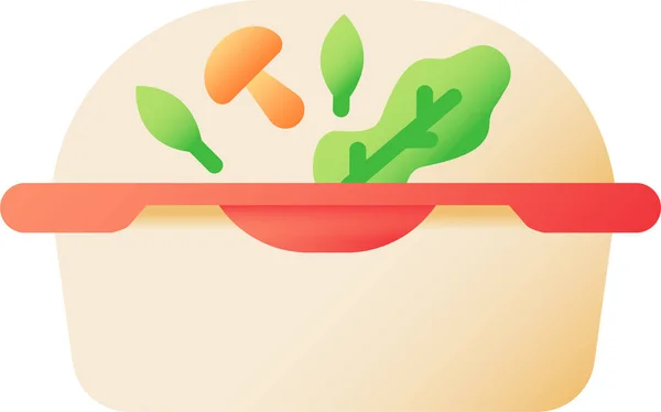 Refeição Vegan Takeaway Ordem Ícone Menu Almoço — Vetor de Stock