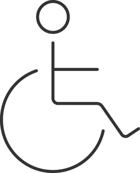 Chair Disability Disabled Icon Outline Style — Stock Vector