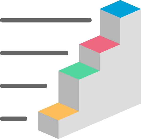 Diagrama Gráfico Barras Icono Diagrama Estilo Plano — Vector de stock