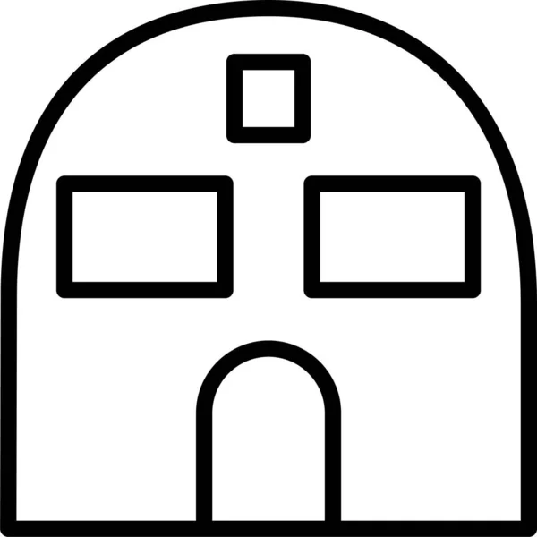Ikona Domu Budovy Obrysovém Stylu — Stockový vektor
