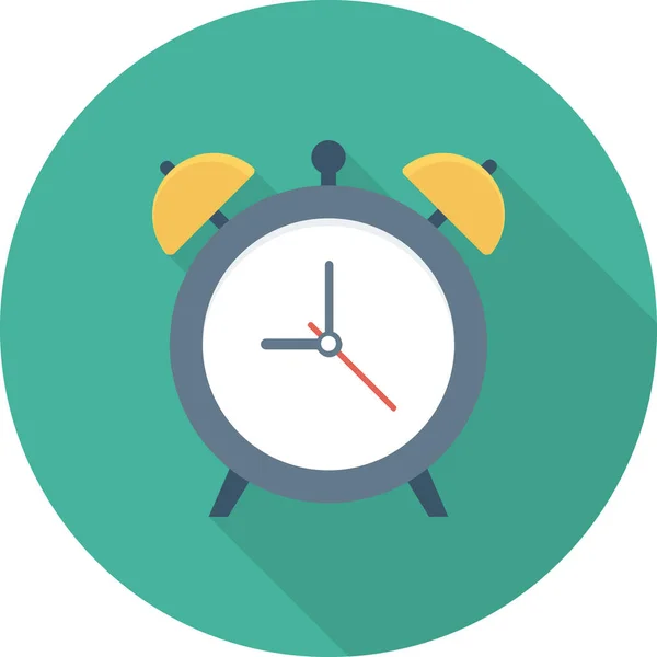 Alarm Clock Timer Icon Long Shadow Style — Stock Vector