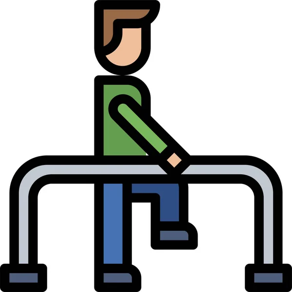 Lesión Personas Fisioterapia Icono Estilo Contorno Lleno — Vector de stock