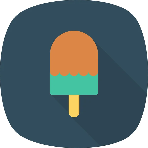 Cold Cone Cream Icon Flat Style — Stock Vector