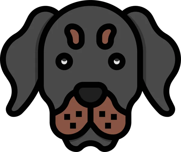 填充轮廓风格的Rottweiler宠物图标 — 图库矢量图片