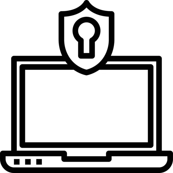 Bezpieczny Laptop Ikona Internetowa — Wektor stockowy