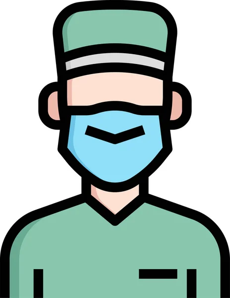 Surgical Nurse Male Icon — Stock Vector