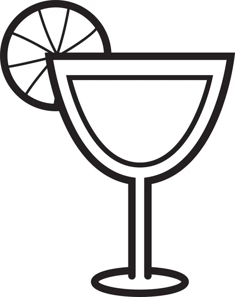 Icône Cocktail Apéritif Alcool Dans Style Contour — Image vectorielle