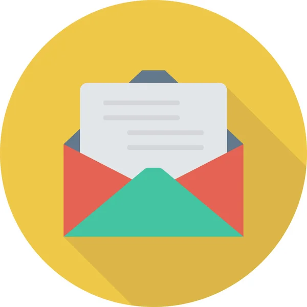 Mail Boîte Réception Icône Message Dans Style Plat — Image vectorielle