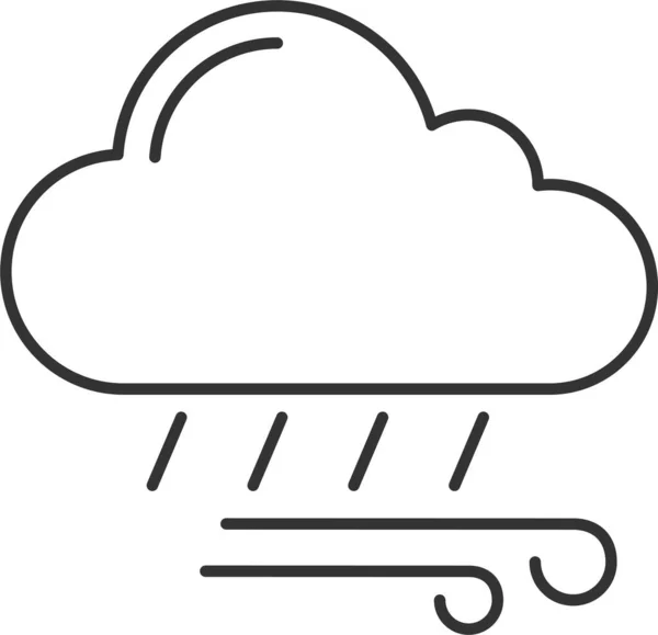 Cloudburst Averse Bruine Icône Dans Style Contour — Image vectorielle