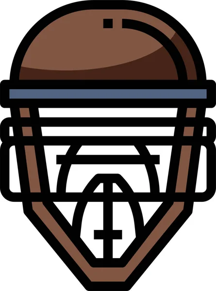 Baseball Helmet Mask Icon Filled Outline Style — 图库矢量图片