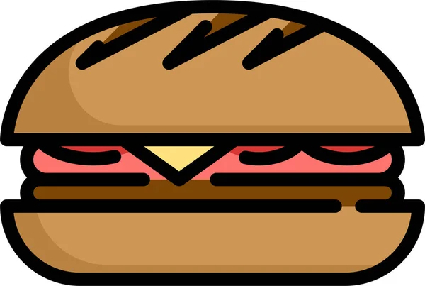 Sandwich Pain Déjeuner Icône — Image vectorielle