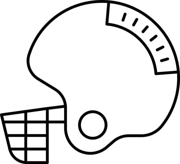 Cricket Spiel Helm Symbol Umriss Stil — Stockvektor