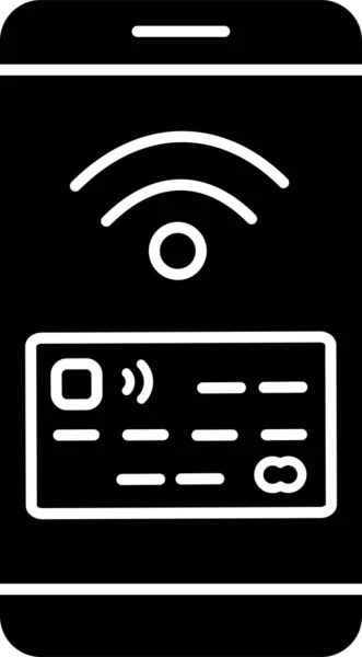 Kreditkarte Internet Banking Nfc Symbol Solidem Stil — Stockvektor