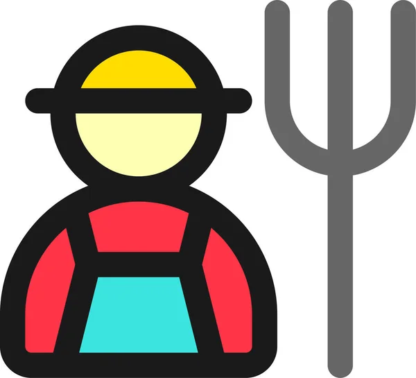 Landbouwvork Landbouwer Pictogram — Stockvector