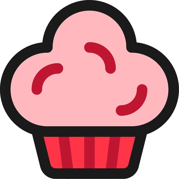 Muffin Cupcake Bäckerei Ikone — Stockvektor