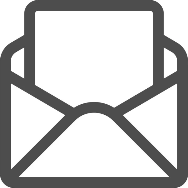 Ícone Carta Correio Branco Estilo Esboço — Vetor de Stock