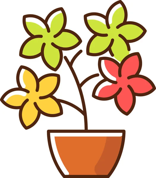 植物栽培植物花卉图标充填轮廓风格 — 图库矢量图片
