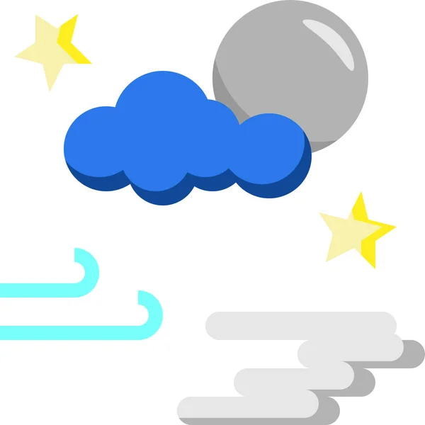 Atmospheric Cloudy Meteorology Icon — Stock Vector